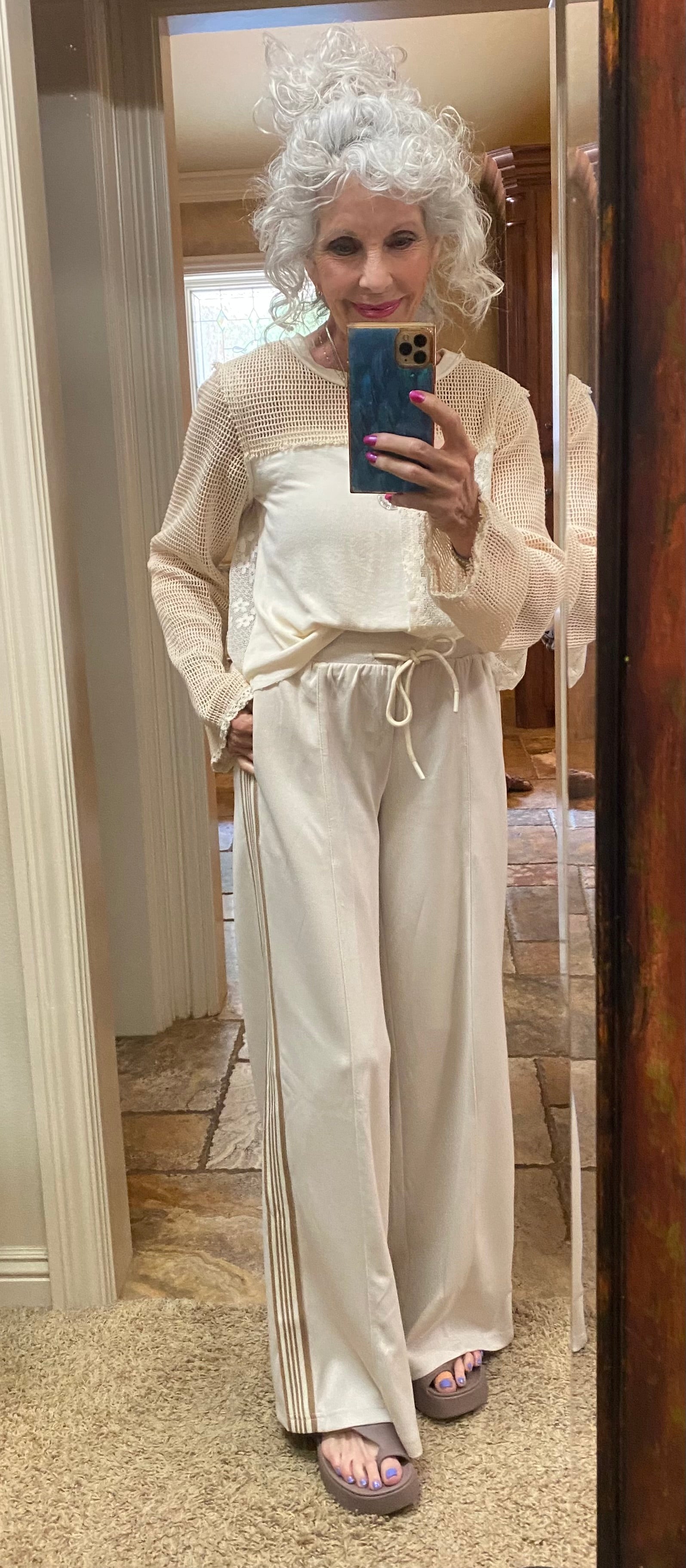 Cream Track Pant