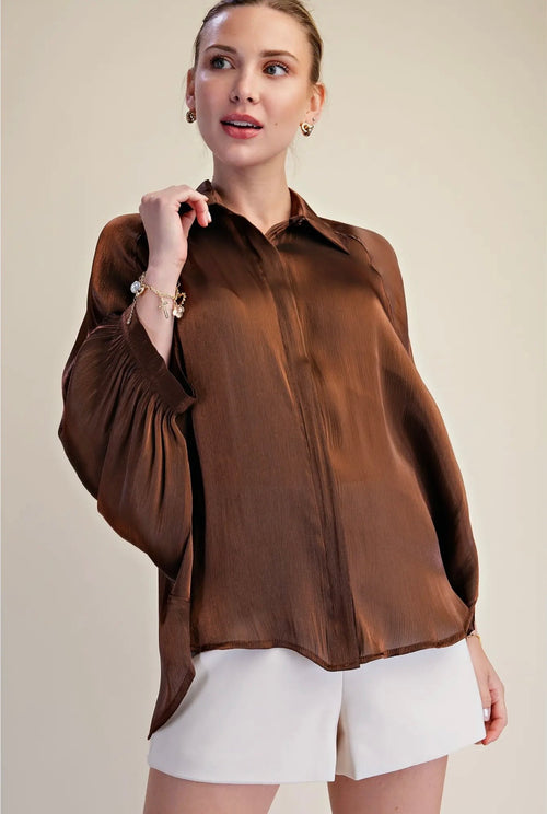 Metallic Oversized Top