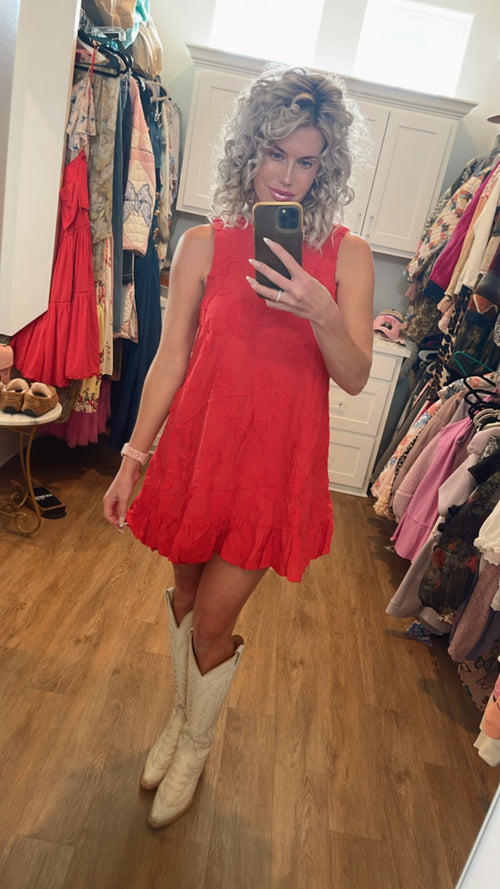 Red Floral Dress