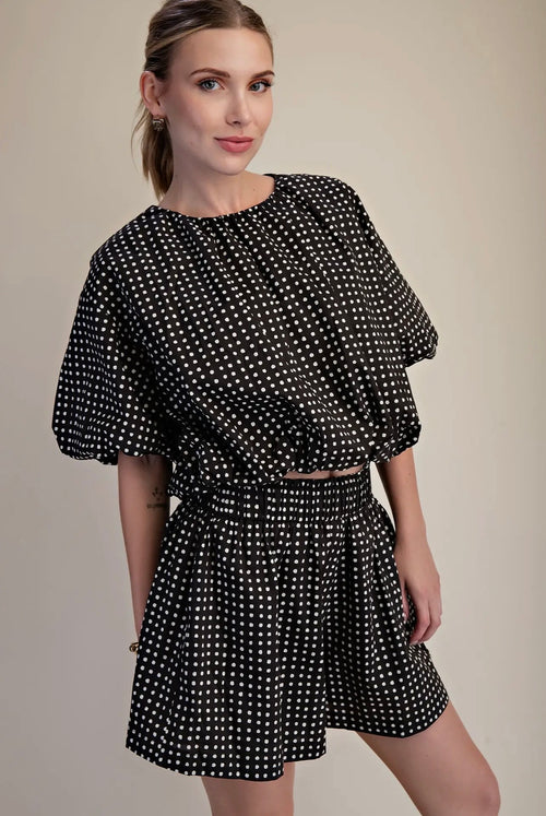 Black Polka Dot Set