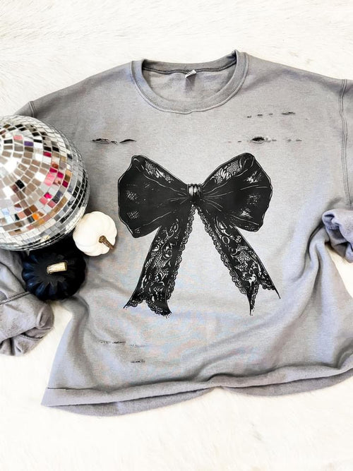 Lace Bow Sweatshirt