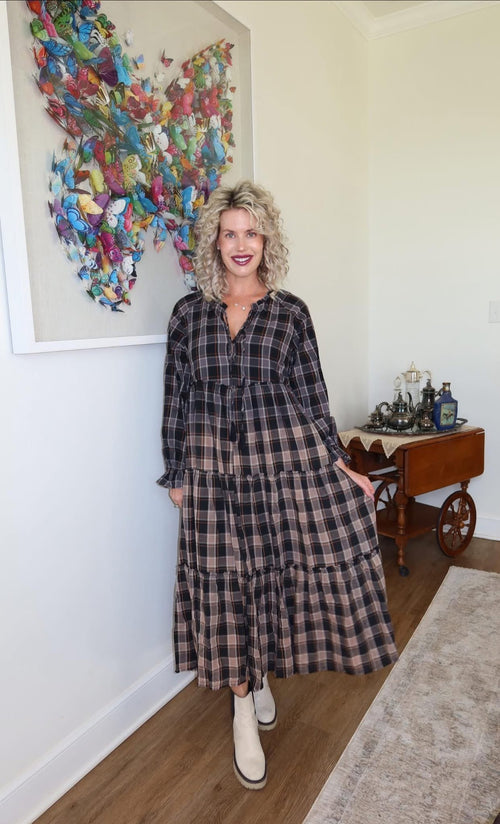 Plaid Ombre Dress