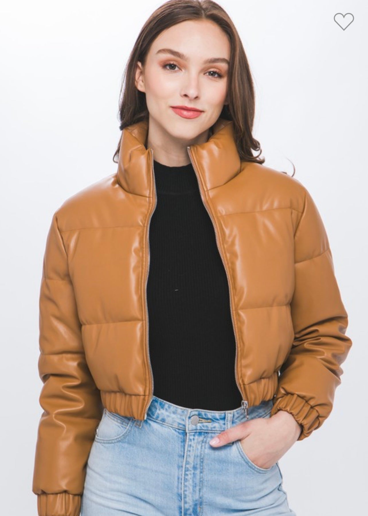 Faux Leather Puffer jacket