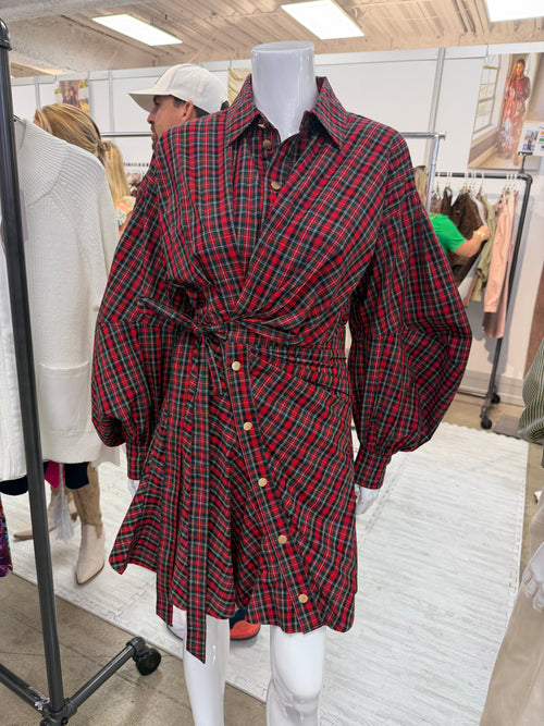 Plaid Wrap Dress