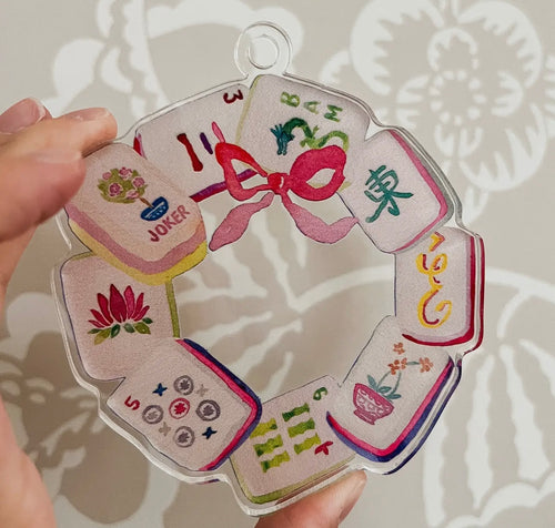 Mahjong Wreath Ornament Acrylic