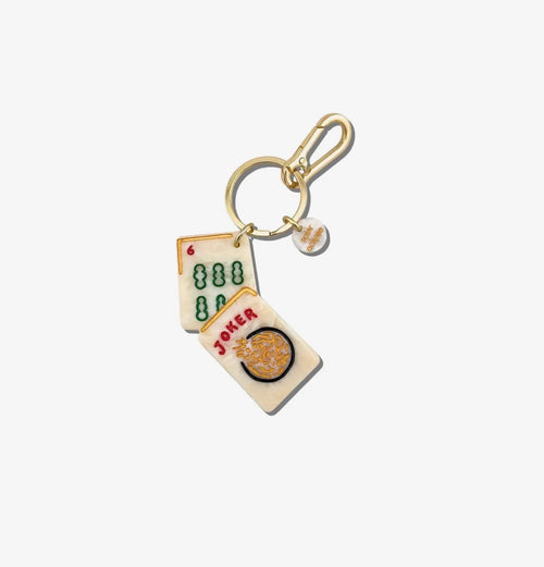 Mahjong Charm Keychain Hand Painted