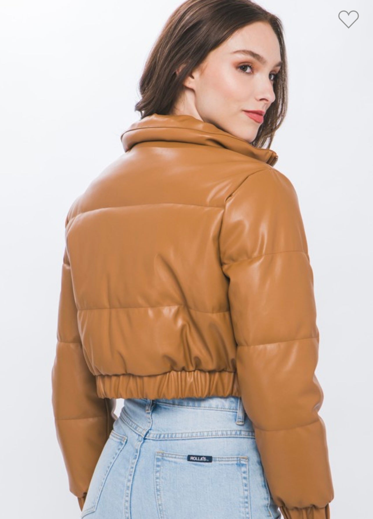 Faux Leather Puffer jacket
