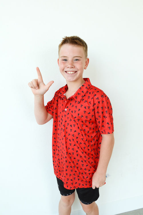 Texas Tech Red Raiders Repeat Logo Short Sleeve Polo Kids