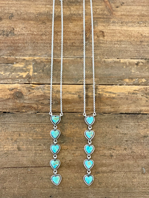 Turquoise Heart Drop Necklace