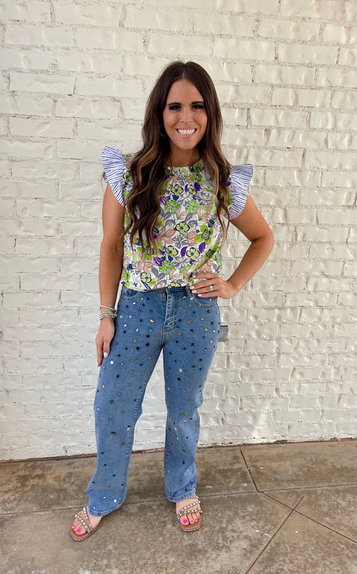 Floral Striped Top