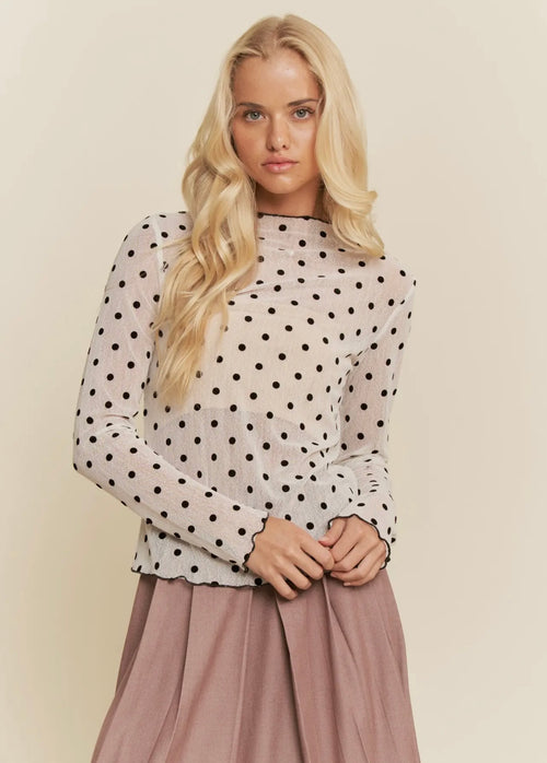 Polka Dot Sheer Top