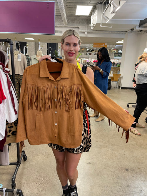 Camel Fringe Jacket