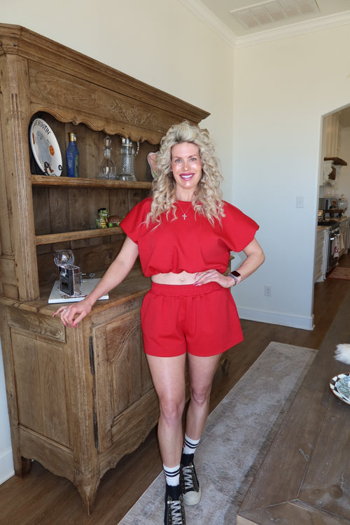 Red Short Set