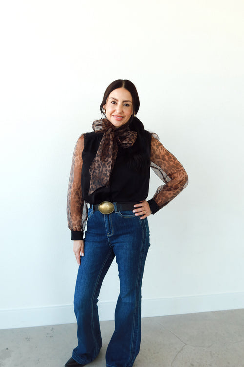 Leopard Bow Blouse