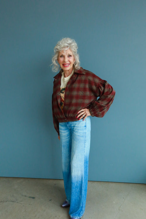 Burgundy Plaid Jacket