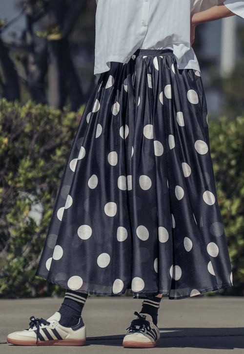Polka Dot Midi Skirt
