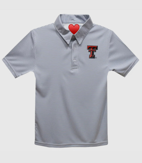 Tech Grey & White Striped Polo Pre Order