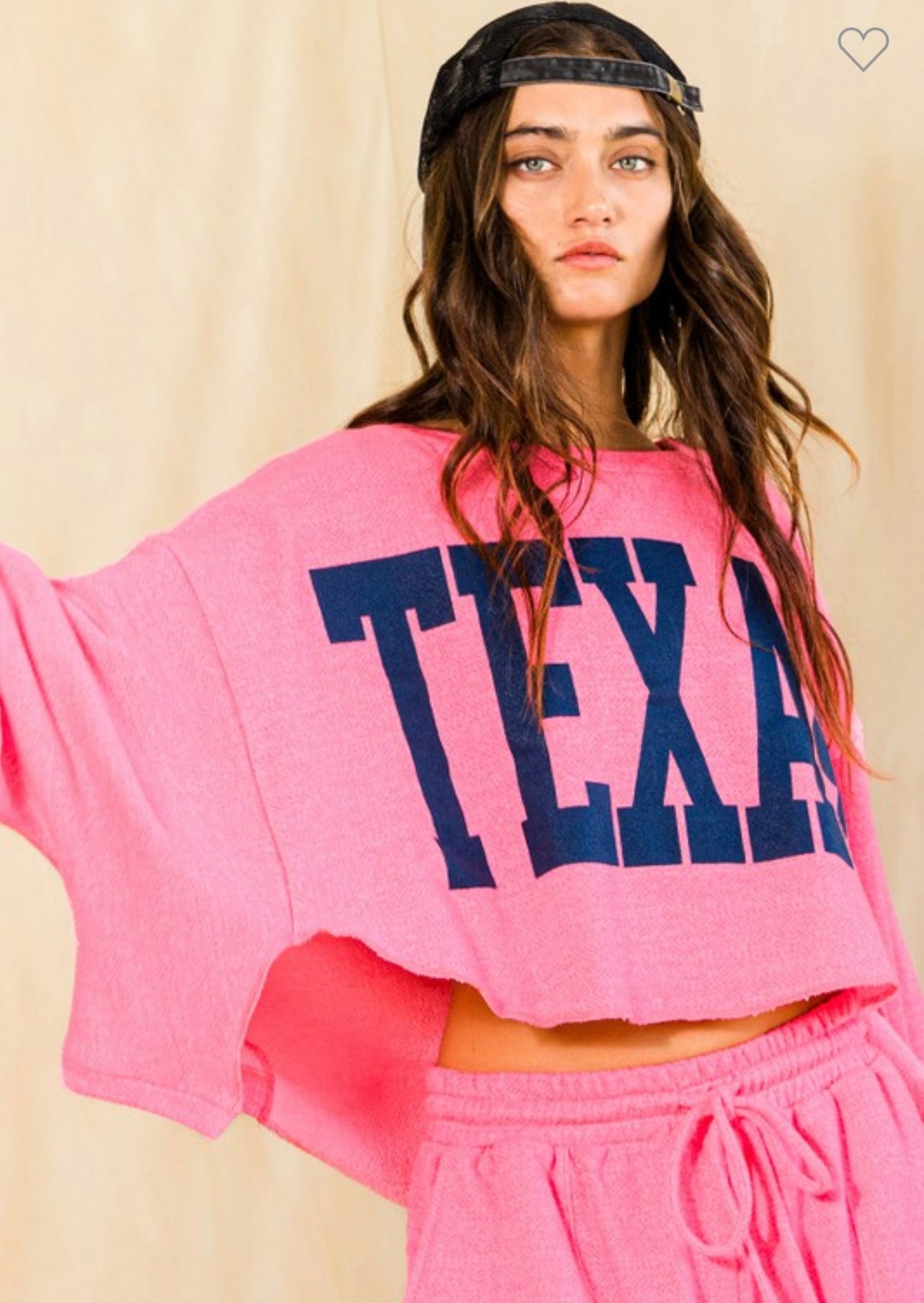 Oversized Texas Cropped Top