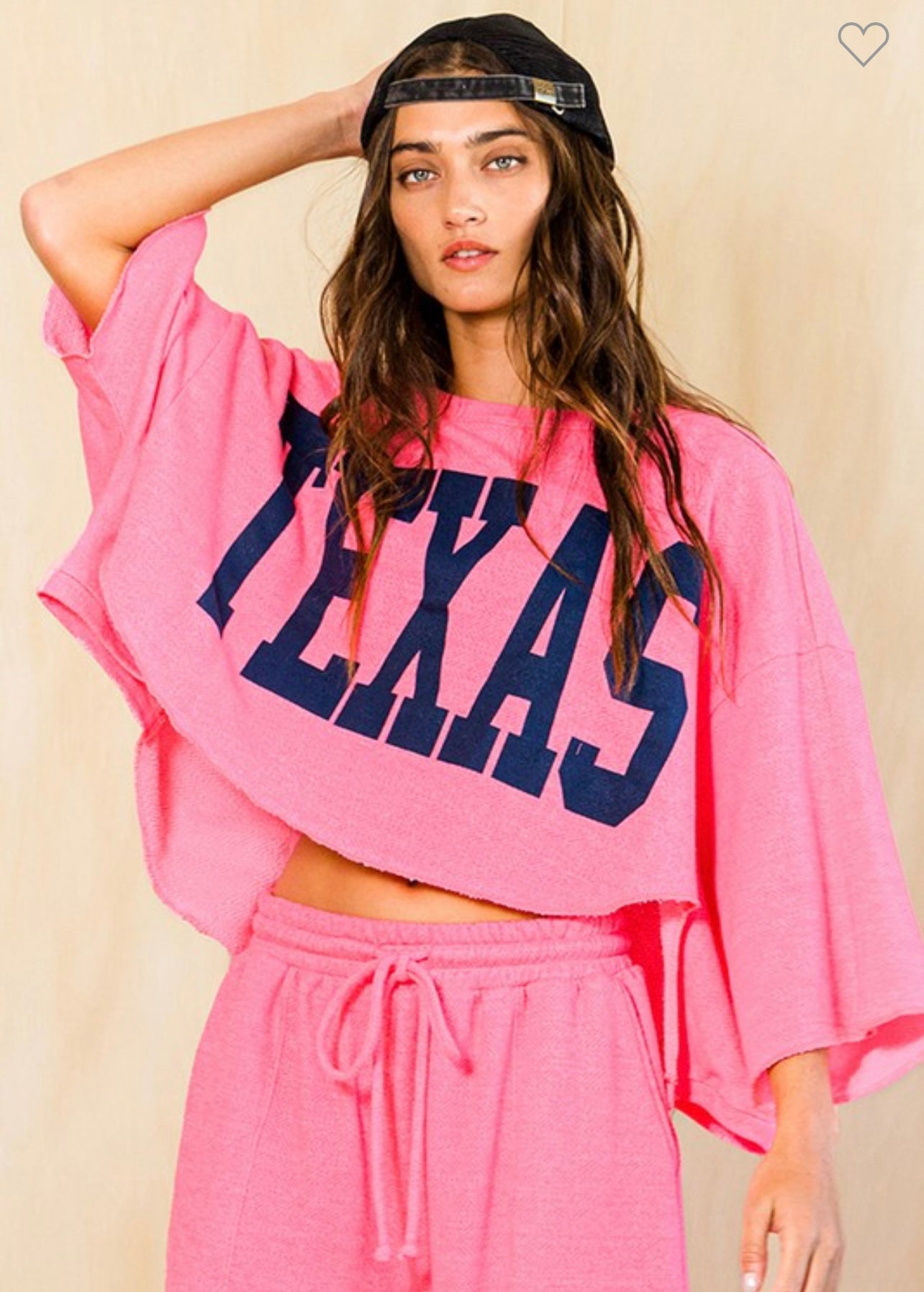 Oversized Texas Cropped Top