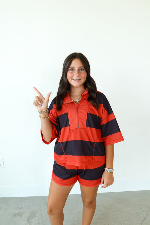 Red & Black Short Set