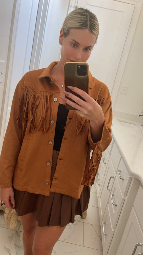 Camel Fringe Jacket