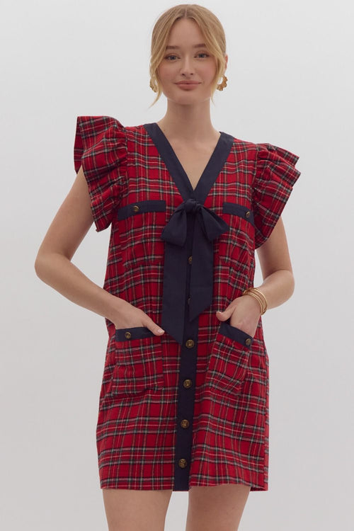 Plaid Ruffle Dress